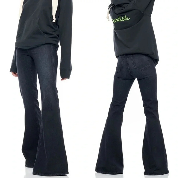 Sandrine Rose Super Flare Black Jeans Size 24 NWT - Picture 1 of 11